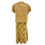 Vintage Weinberg Weekend 100% Linen 2pc Set Safari Jacket & Plaid Midi Skirt 40 Size M Photo 3