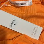 Morning Mist  Orange Origami Ribbed Midi Cutout Dress With Slit Size US X… Photo 10