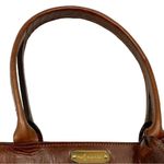 Ralph Lauren Black Watch Plaid Coated Canvas Brown Leather Top Zip Shoulder Bag Photo 3