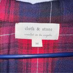 Cloth & Stone  Anthropologie Long Sleeve Plaid Button Down Top Fringe Bottom‎ Photo 4