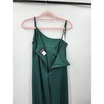 La Femme NWOT One Shoulder Green Jersey Women 14 Maxi Evening Gown Formal Dress Photo 10