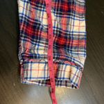 The Vermont Country Store Plaid Flannel Robe L Cotton Loungewear Tie Waist Coy Blue Size L Photo 7