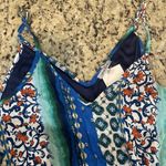 White Birch  Blue and Orange Floral Dress Photo 2
