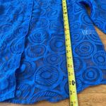 Sheer Oversized Blue Nylon Blouse Shirt Swim Cover Up Top Blouson, Size L Size L Photo 9