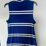 Elle Striped Blue And White Turtle Neck Tank - Women’s Size Large Photo 3