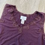 Loft Womens  Burgundy Lace Tank Top - S Photo 1