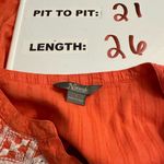 Natural Reflections Coral Cream Embroidered 3/4 Sleeve Gauzy Blouse Size Large Photo 1