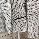 Topshop White & Black Tweed Open Front Zipper Pocket Blazer Jacket Photo 6