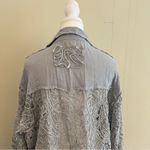 POL Oversized Lace Gauze Button Down Shirt Top Size Large Photo 6