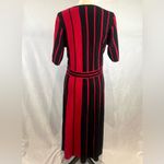 Sami & Jo  red and black colorblock wrap top midi sweater dress size large Photo 2