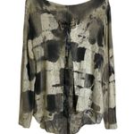 Scandal Italy Sweater Top Long Sleeve Knit Layered Lined Sheer Shirt Pleat Back* Brown Size M Photo 1