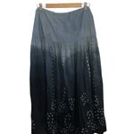 Zero Zero Cotton Gray black ombre tie dye embellished Maxi Skirt boho whimsigoth Size L Photo 3