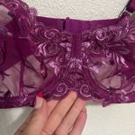 Soma  0115 Sensuous Lace Bra 36C Purple Floral Embroidered Sheer Underwire Photo 2