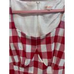 GOOBGS Red White Gingham Plaid Square Neck Puff Sleeve Fit Flare Dress XL Photo 3