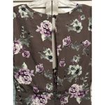 Storia Floral Gray/Purple Deep V Tie Chiffon Tie 3/4 Sleeve Midi Dress Size S Photo 7