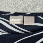 Chico's  Tunic Women 8 Medium Travelers Zebra Animal Print Asymmetric Wrinkle Free Photo 5