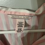 Victoria's Secret  Satin Long Pajama Set Pink Iconic Stripe Size Small Photo 3