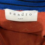 Sandro Paris Crocheted Skirt Chevron Small Stretchy Midi Elastic Waist boho Photo 7