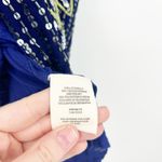 Free People  Womens Coquette‎ Summer Boho Owl Beaded Sequin Cami Top Size L Blue Photo 4