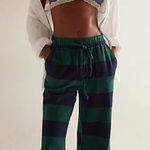 Free People NWT  You Wish Flare Pants - Navy/Green Combo Photo 0