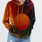 Aviator Nation RARE Galaxy Sunburst Velour Pullover Hoodie Photo 4