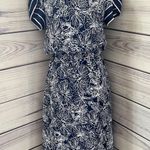 H&M Navy & White Floral Tulip Sleeve A-Line Dress Photo 0