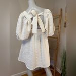 Free People  Violet Mini Dress White Textured Puff Sleeves Small Photo 3