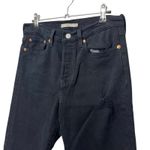 Levi's Levi’s Premium Wedgie High Rise Straight Leg Frayed Hem Black Jeans Women’s 28 Photo 3