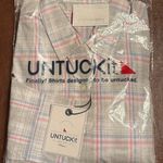 UNTUCKit Women’s Chasseles Button Down Long Sleeve Blue pinstripe Shirt Sz 4 NWT Gray Photo 10