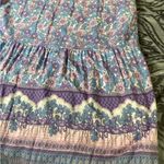 THML  Purple Pink Square Neck Tropical Flamingo Floral Midi Dress Large Photo 9