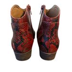 Lucky Brand Belia Leather Booties Size 9W Garnet Slither Photo 3