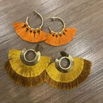 Vibrant Orange and Yellow Tassel Earrings Photo 0