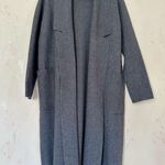 ZARA Long Knit Coat with Draped Neck Photo 0