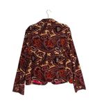 Talbots Velvet Blazer Size 12 Red Paisley Velour Jacket Artsy Boho Chic Retro Photo 3