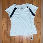 Danskin -White and Black Short Sleeve V-Neck Tee Y2K Vibes Size M Photo 4