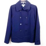 Liz Claiborne Navy Blue Double Breasted Lined Pea Coat, Size Medium Photo 0