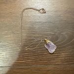 💜 Gold Necklace with Lavender Faux Amethyst Pendant Photo 3