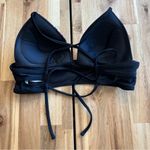 Hula Honey  Black Embroidered Floral Bikini Top Size M Photo 1