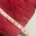 st. john's bay Vintage St John’s Bay Suede Red Coat Blazer Jacket Size Petite Large Leather Photo 3