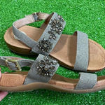 Nurture Women’s 8M Sandals Gems Comfort Brown Slip On Strappy Adjustable‎ Size 8 Photo 0