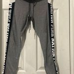 PINK - Victoria's Secret Pink Victoria’s Secret Jogger Sweatpants Women’s Size Medium Gray/Black White Photo 0