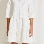 Apiece Apart Maurino Drop Waist White Collared Mini Dress | L Photo 0