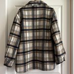 Evereve Simone Navy and Tan Plaid Shacket Size Medium Women’s Size Medium Photo 5