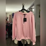 Pink Cable Knit Sweater with Ring Zip Size XXL Photo 2