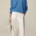 J.Crew NWT Blue Cashmere Relaxed Crewneck Sweater Sz S Long Sleeve - Small Hole Photo 1