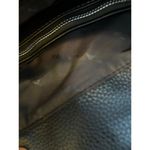 Tahari Black Leather Tote Bag With Double Handles & Front Pocket Photo 9