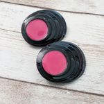 Vintage Clip On Earrings Dark Pink & Black Oval 1.25" Photo 5