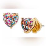 Kate Spade Multi Glitter My Love Goldtone Heart Earrings Photo 4