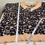 Ava & Viv  animal Print Fuzzy V-neck Pull Over Sweater Photo 5