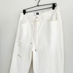 Gap New Off White Boyfriend High Rise Drawcord Distressed Jeans Size 10/30 Photo 8